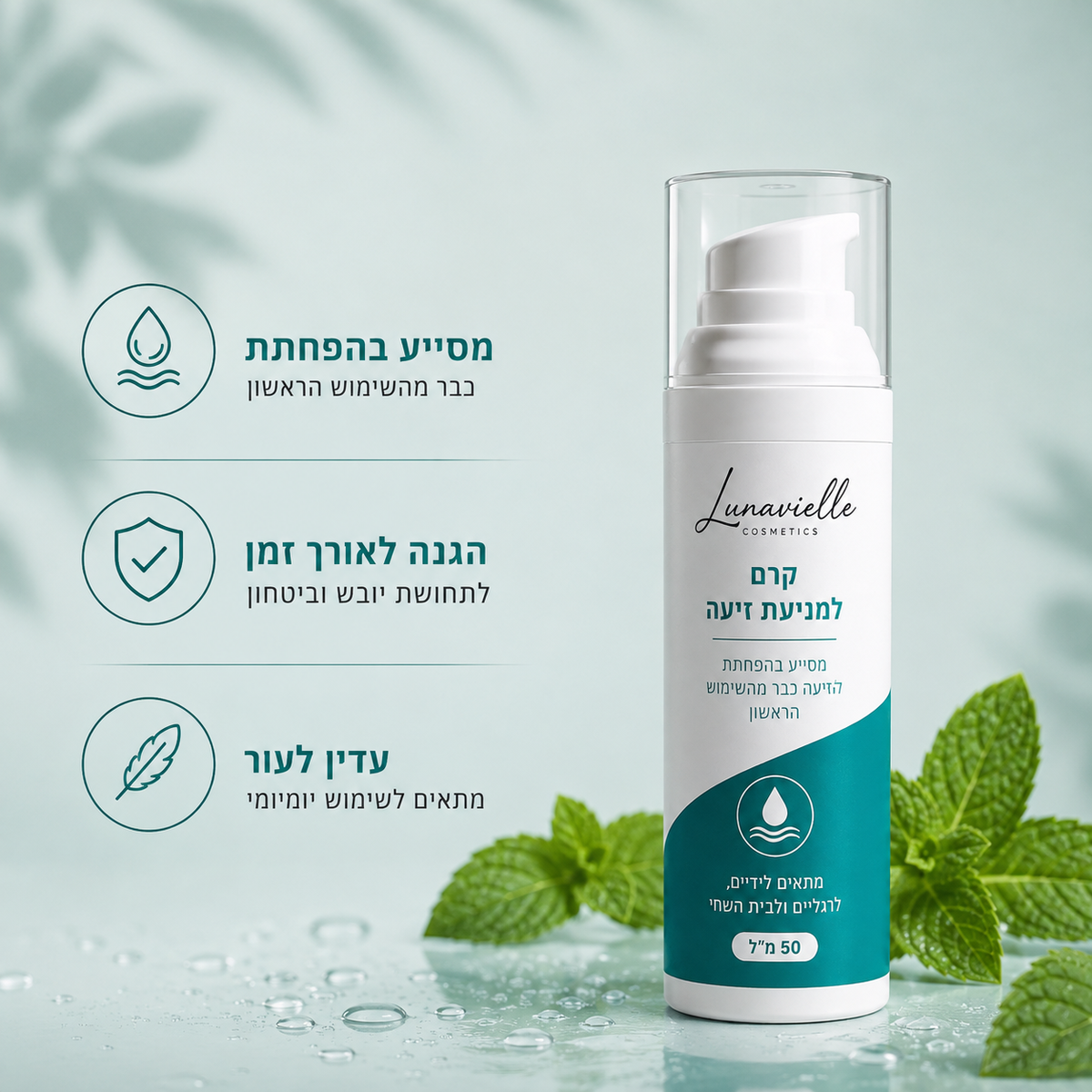 3 ב- 1 פחות זיעה יותר שליטה יותר ביטחון | מבית LUNAVIELLE